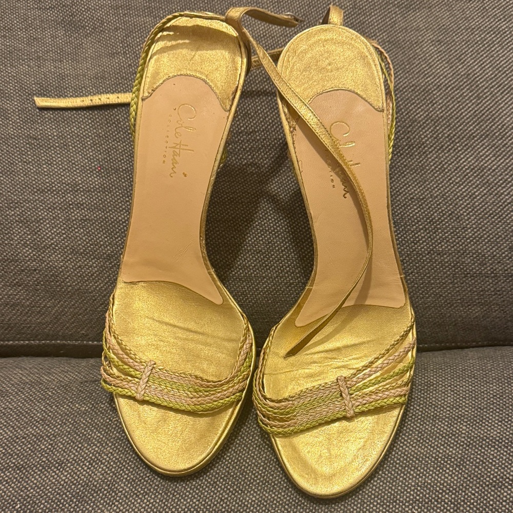Cole Haan Women's Gold Braided Heels